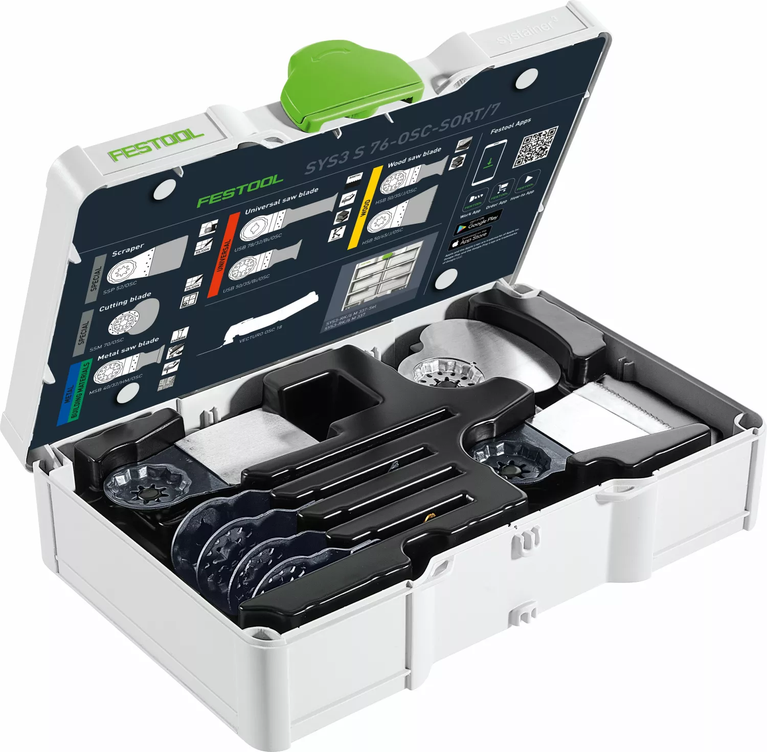 Festool 578116 7-delige Multitool zaagbladset SYS3 S 76-OSC-SORT/7