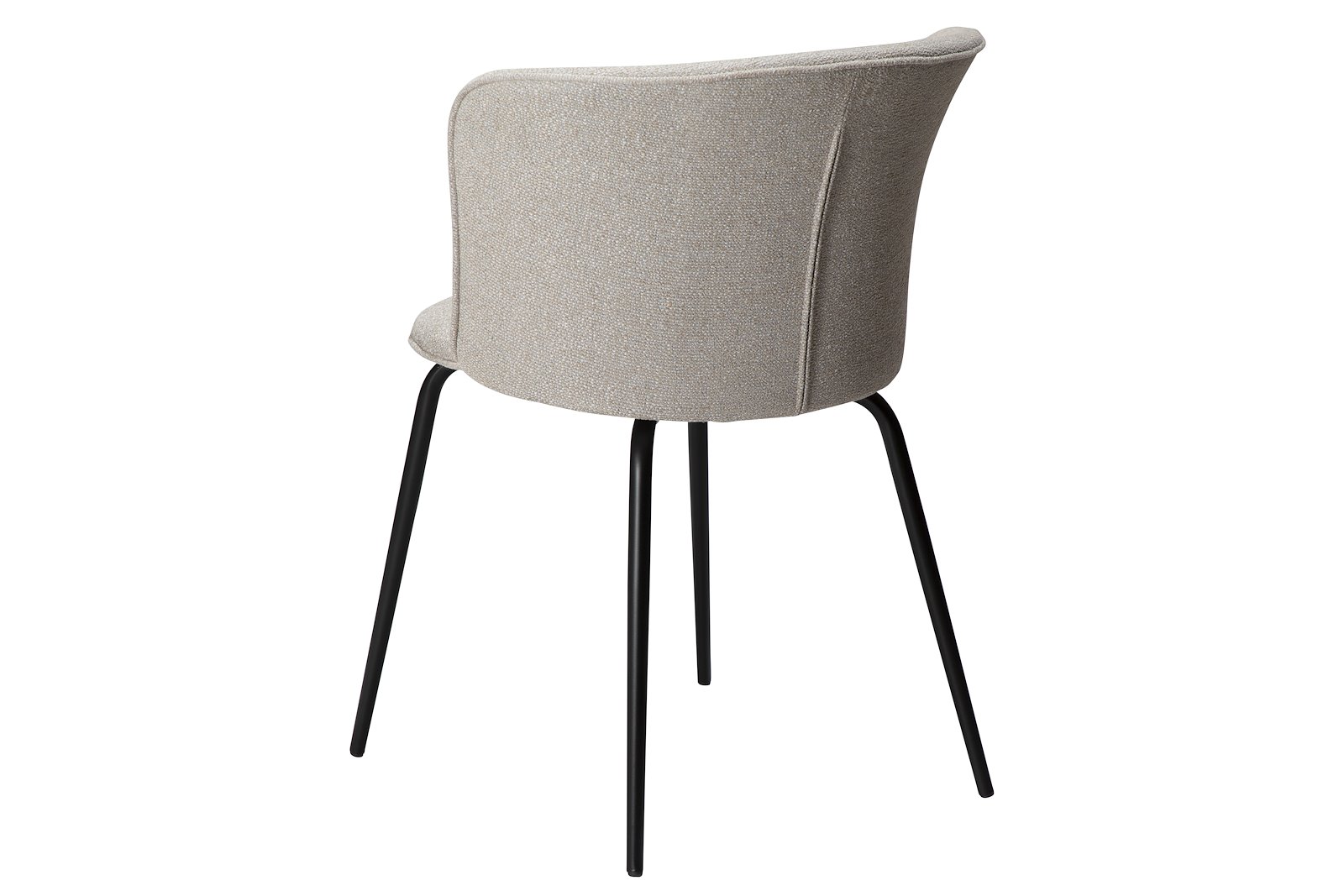 Eden spisestol Tekstil Bouclé Cashmere og sorte ben.