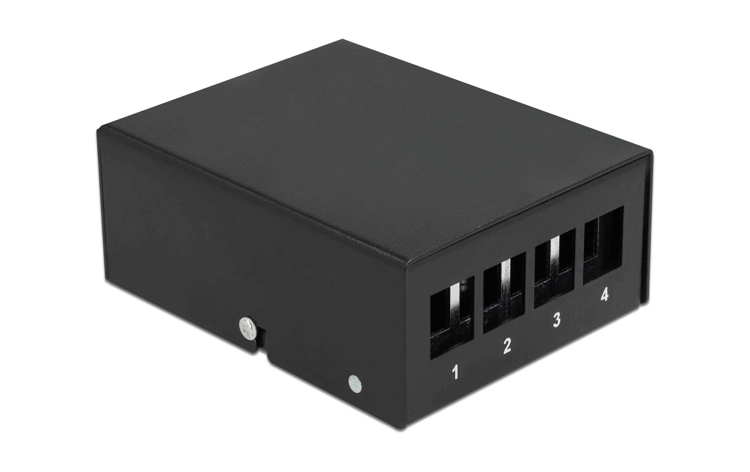 Gehäuse Keystone Patchpanel 4 Port schwarzKeystone Patchpanel 4 Port schwarz