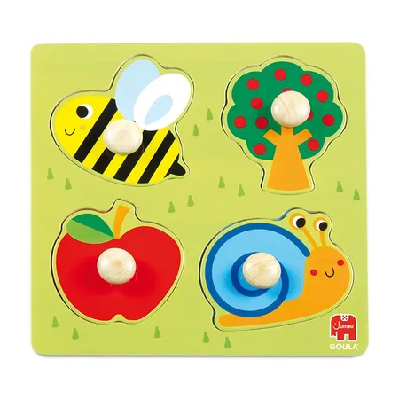 Jumbo Spiele GOULA Holzpuzzle Silhouetten Garten, 4 Teile