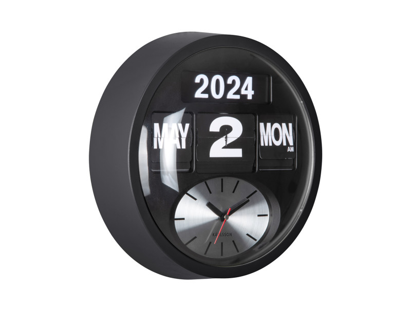 Wall Clock Round Flip KA6030BK Black