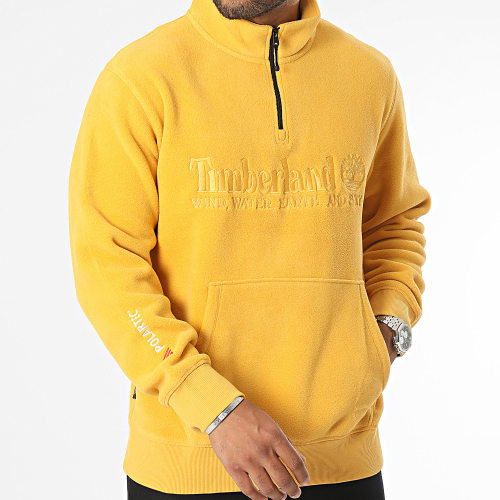 Sweat Col Zippé Linear Logo A6NQW Jaune