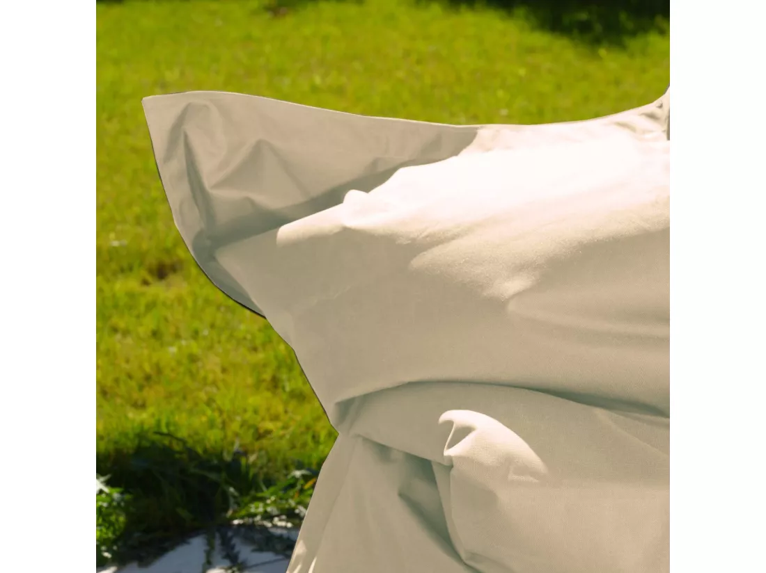 Pouf Géant XXL Intérieur et Extérieur, Déhoussable, Salon, Jardin, Deco Arts Beige