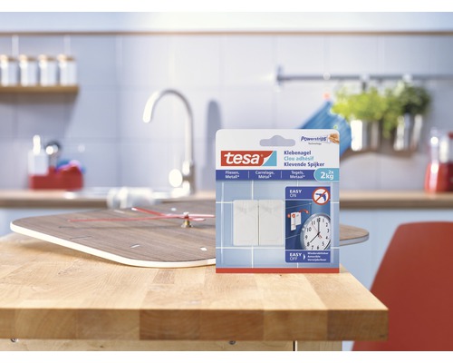 tesa klevende spijker voor tegels, wit, draagvermogen 2 kg, 2 st.