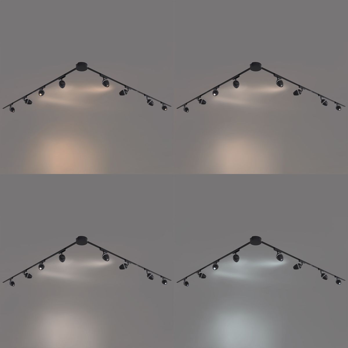 Modern railsysteem met 8 spots zwart 1-fase - Magnetic Eggy