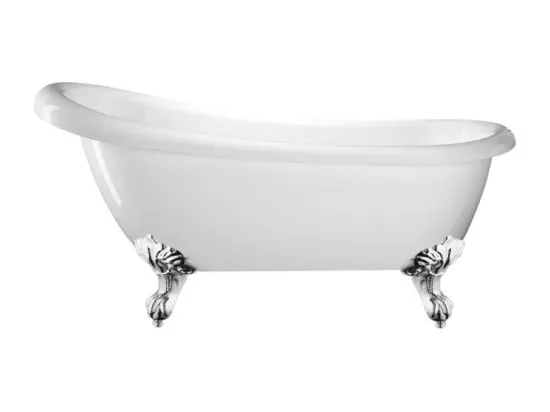 Baignoire ancienne rétro sur pieds RICHMOND Blanche 171 cm Pieds d'Aigle Chromés