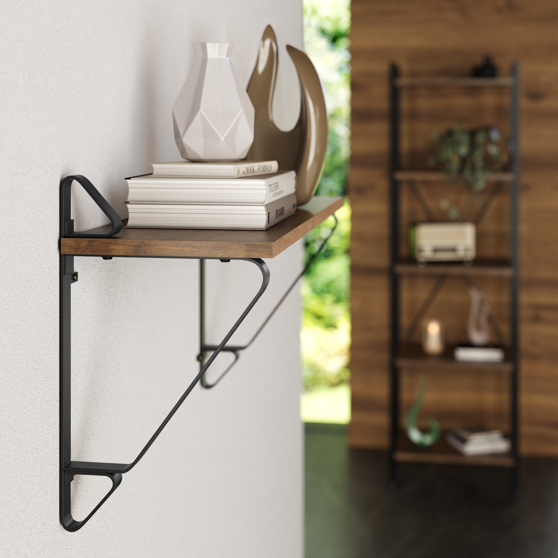 tectake® 2er Set Wandregal, Industrial Style, Belastbarkeit je Regal 15 kg, 60 x 20 x 33,5 cm