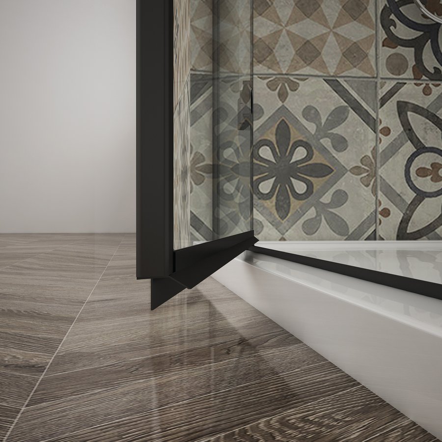 Gelco Trinity douchedeur 90cm links met mat glas zwart mat