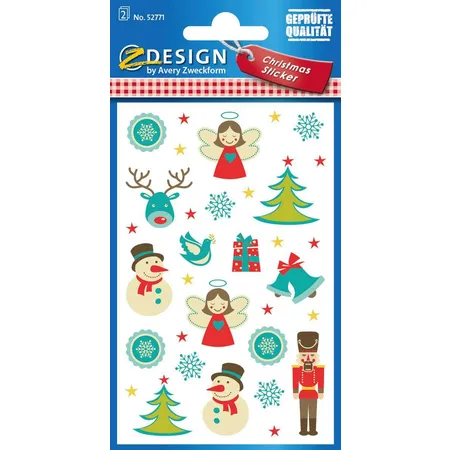 Avery Zweckform Z-Design 52771 Weihnachtssticker, Schneemänner, 2 Bogen/36 Sticker
