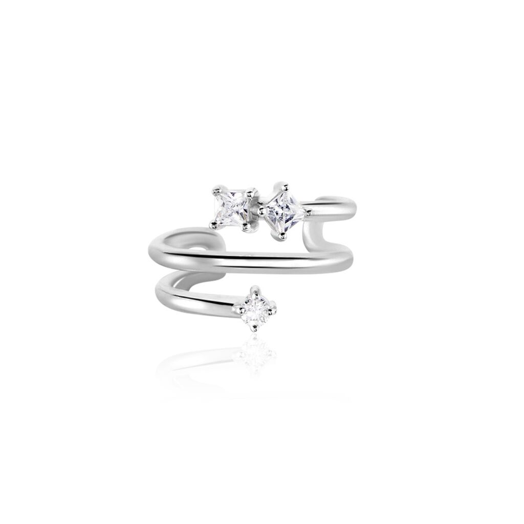 Bague D'hélix Unitaire Amada Argent Blanc Oxyde De Zirconium