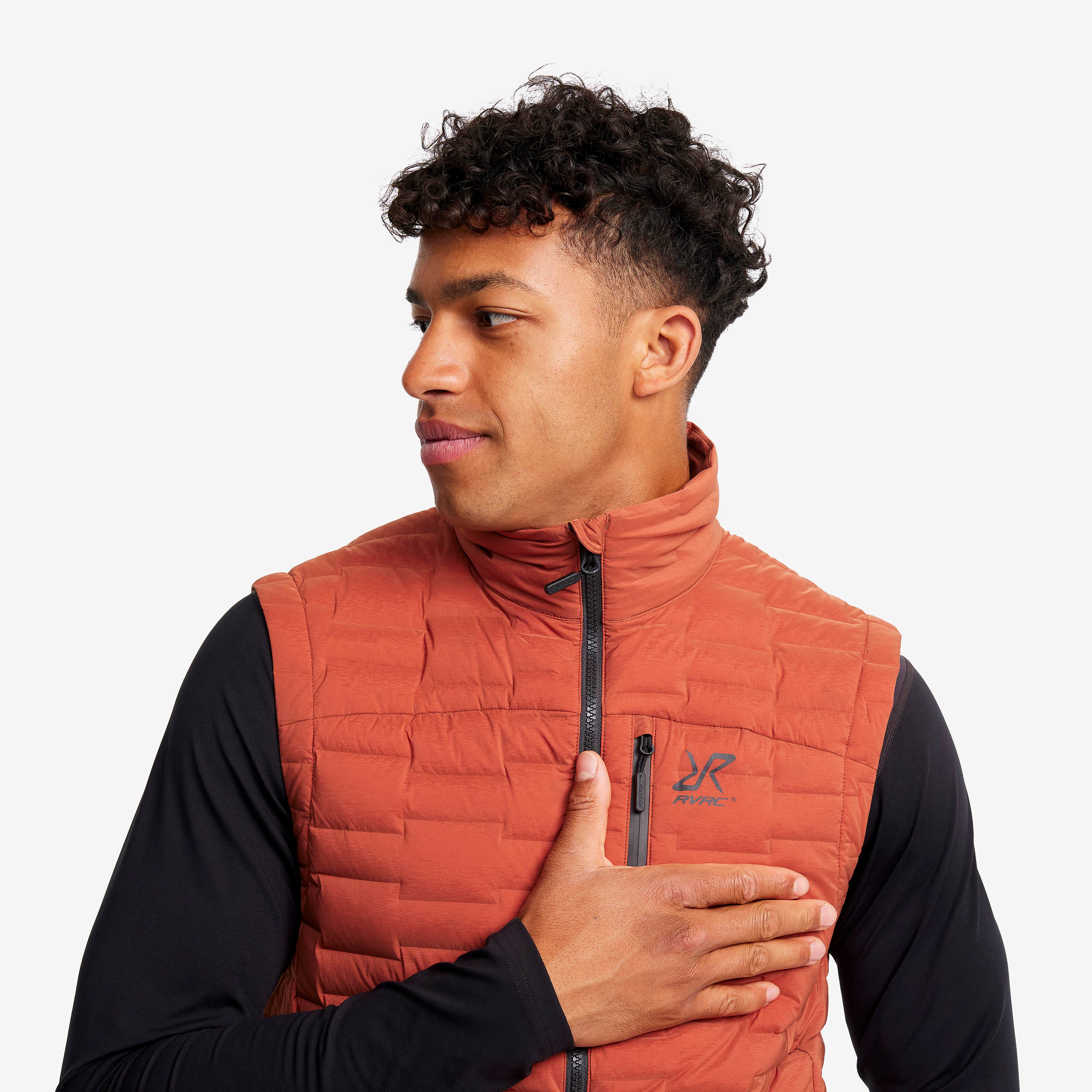 Flex Stretch Down Vest Herre Rusty Orange