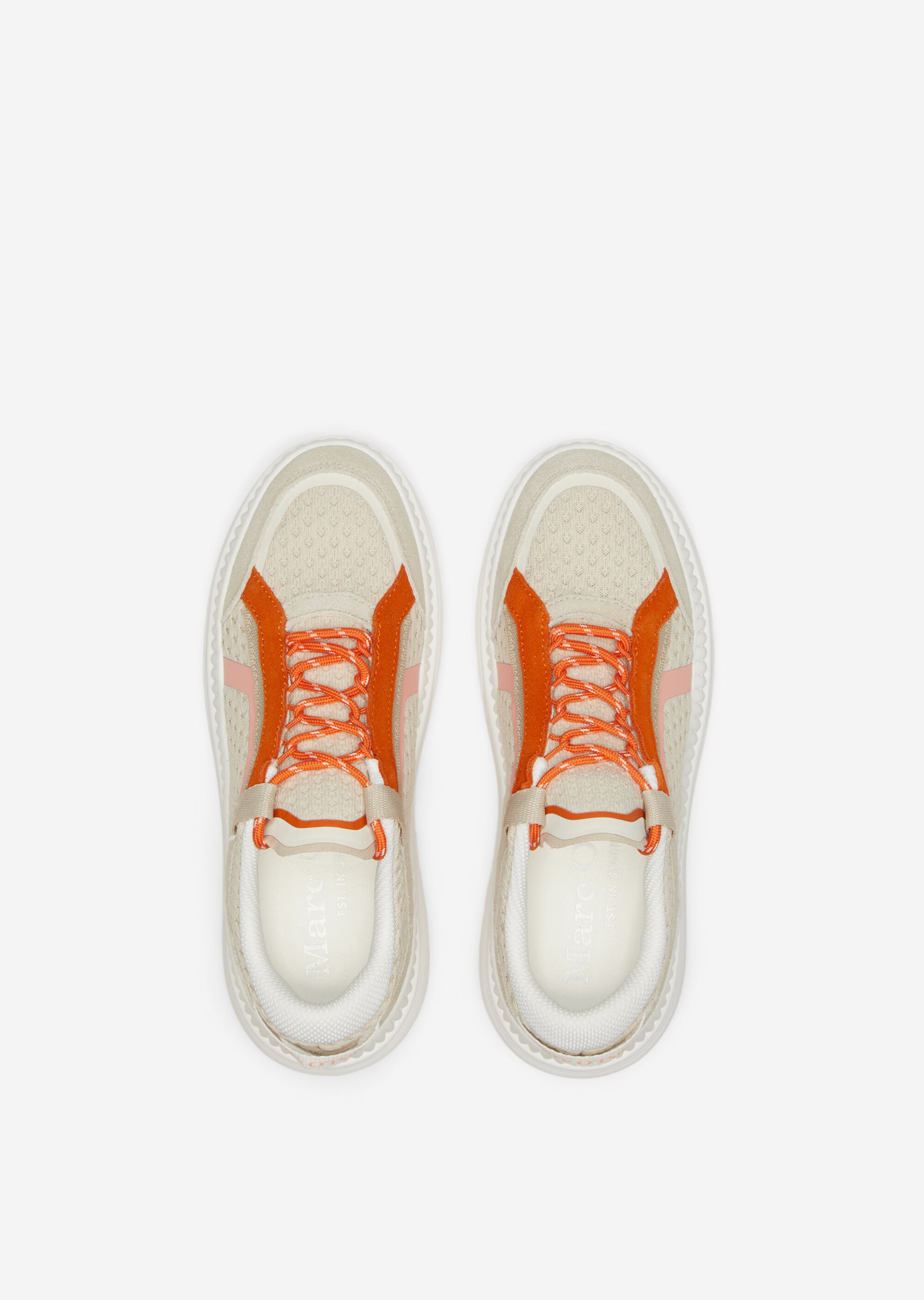 Sneaker aus Mesh und Veloursleder