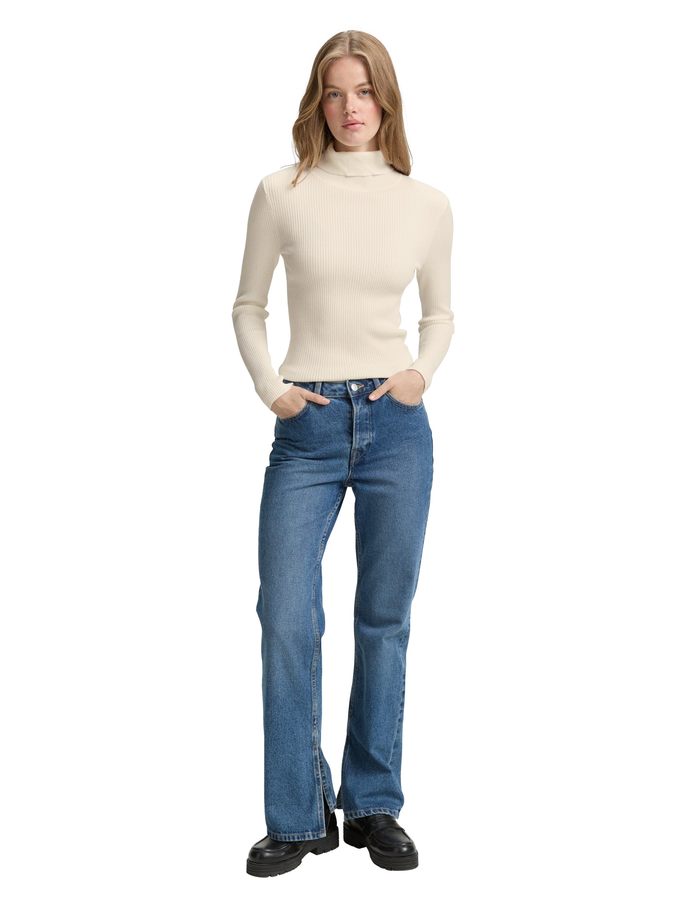 TOM TAILOR Denim Rollkragenpullover , in Strick-Optik