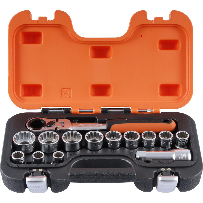 Bahco doorsteek doppenset S140T 14-delig