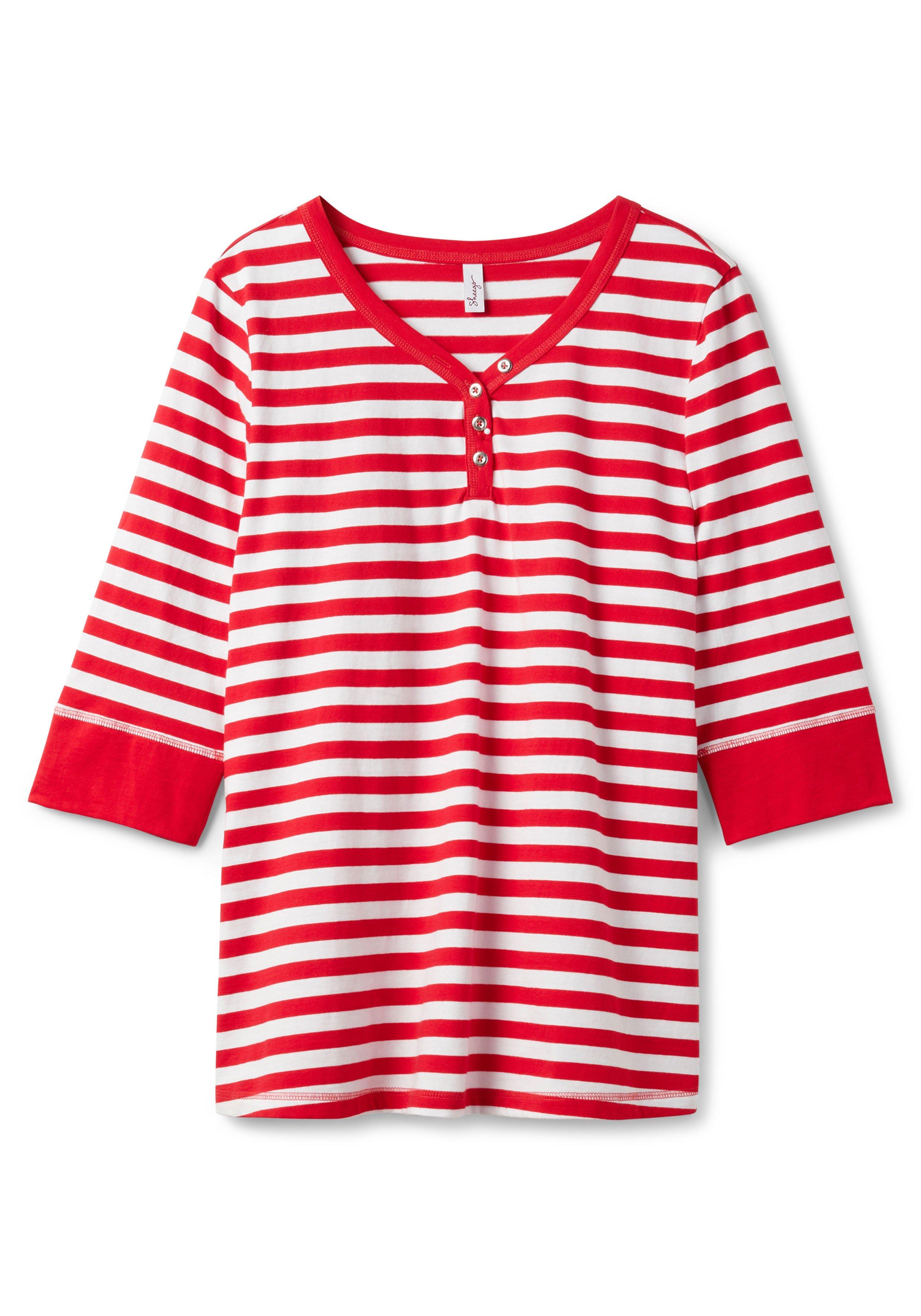 Shirt aus Jersey, mit Streifenmuster und 3/4-Arm
