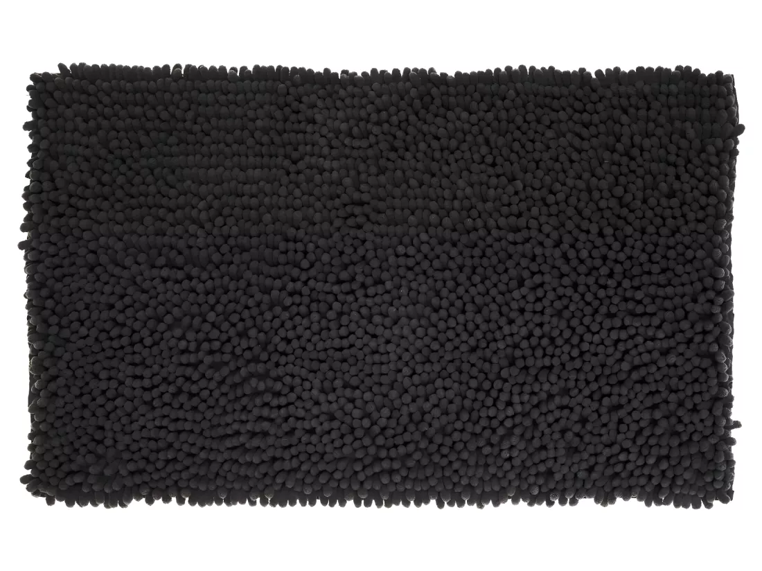 Tapis de Salle de bain Noir chenille maxi confort 50 x 80 cm