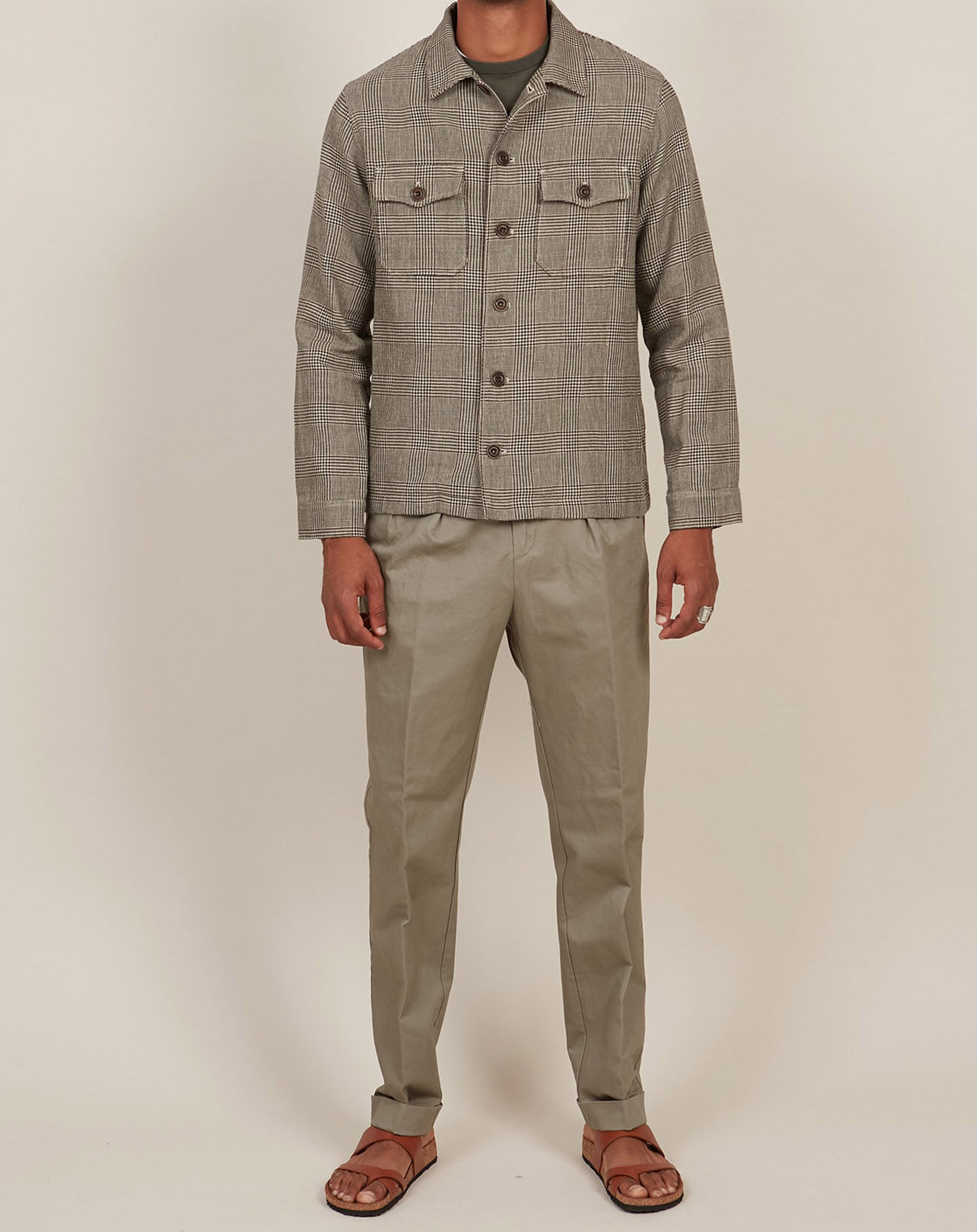 Hartford Veste en Lin & Coton Day marron/beige