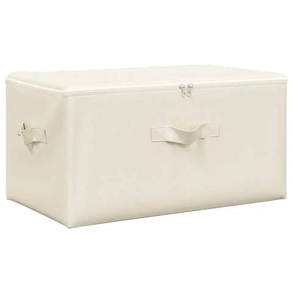 vidaXL - Opbergbox Opbergboxen - Crème - Stof - 2 stuks