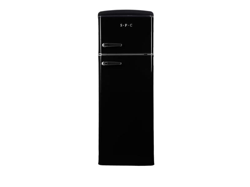 SPC Kühlschrank KS3666 Schwarz, Rechts Freistehender Kühlschrank im Retro-Design