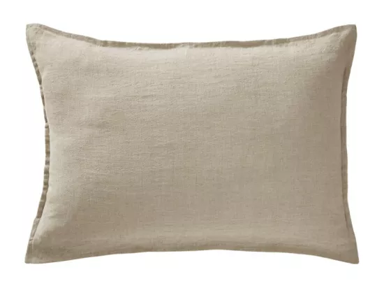 Lot de 2 taies d'oreillers 50 x 70 cm en lin lavé sable - LUISA