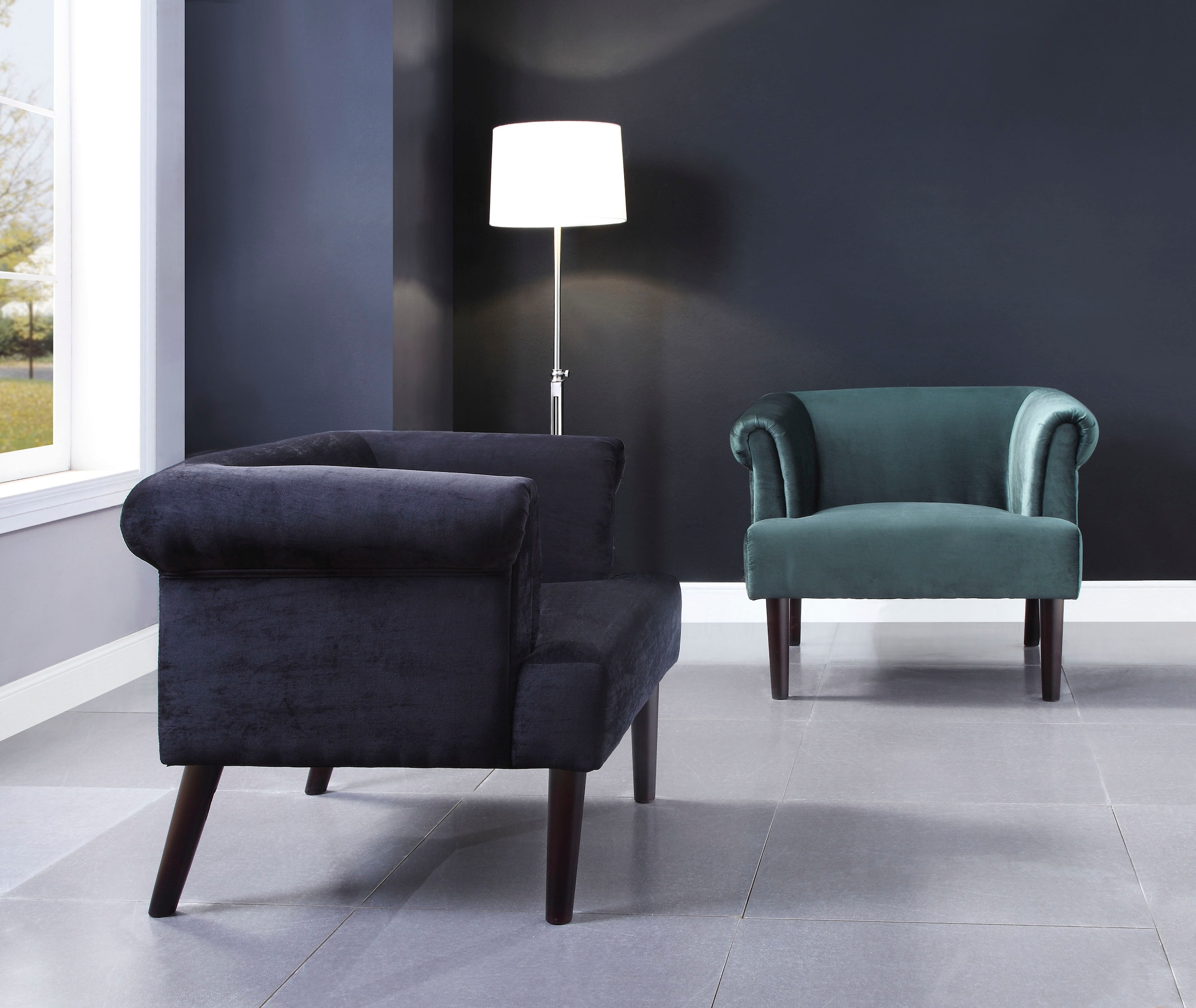 ATLANTIC home collection Sessel »Charlie« Loungesessel mit Wellenunterfederung