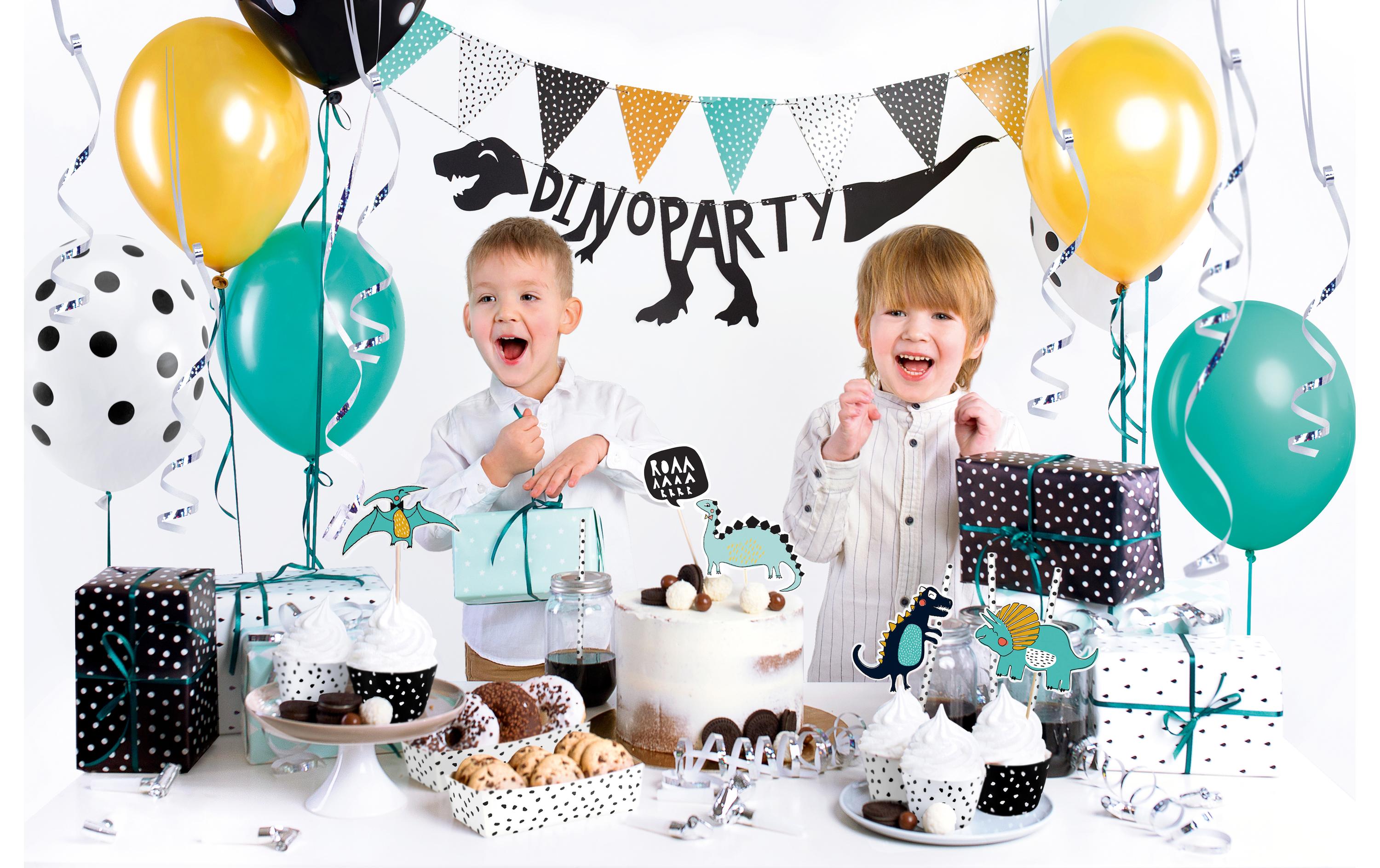 Partyset Dino Party 10-teilig, MehfarbigDekorations-Set für Dinosaurier Fans