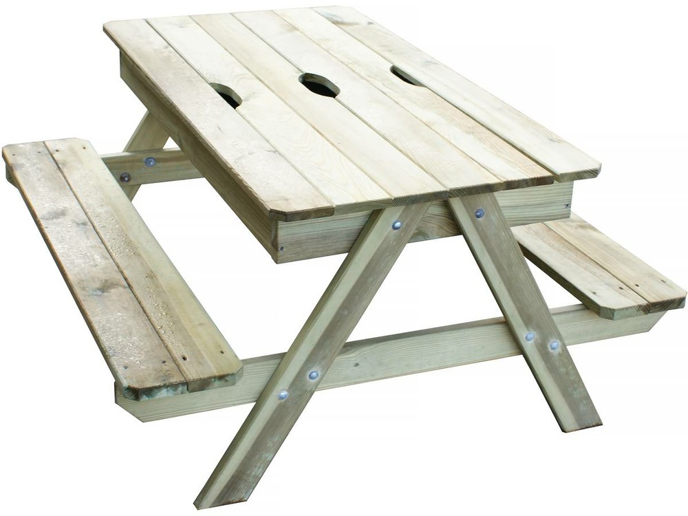 Table pique-nique avec bac à sable intégré 