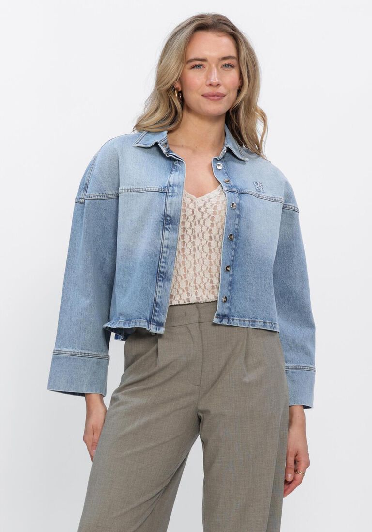 blauwe dante6 spijkerjas talisa denim cape shirt
