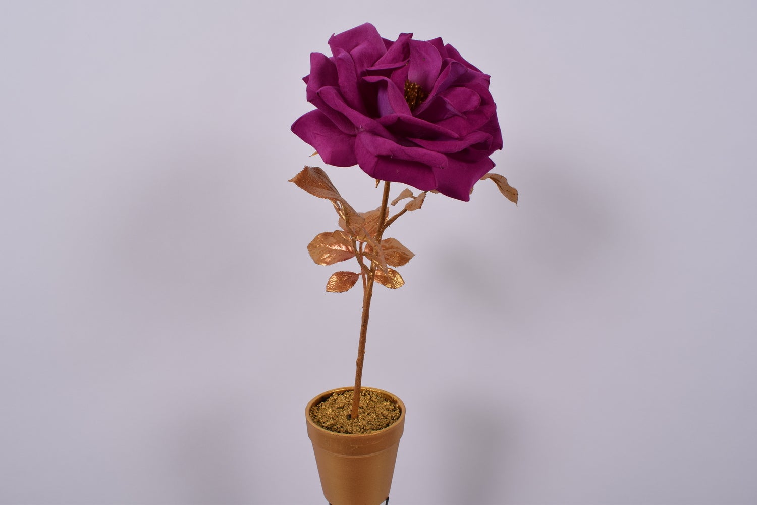 Silk-ka kunstplant Roos paars 41 cm