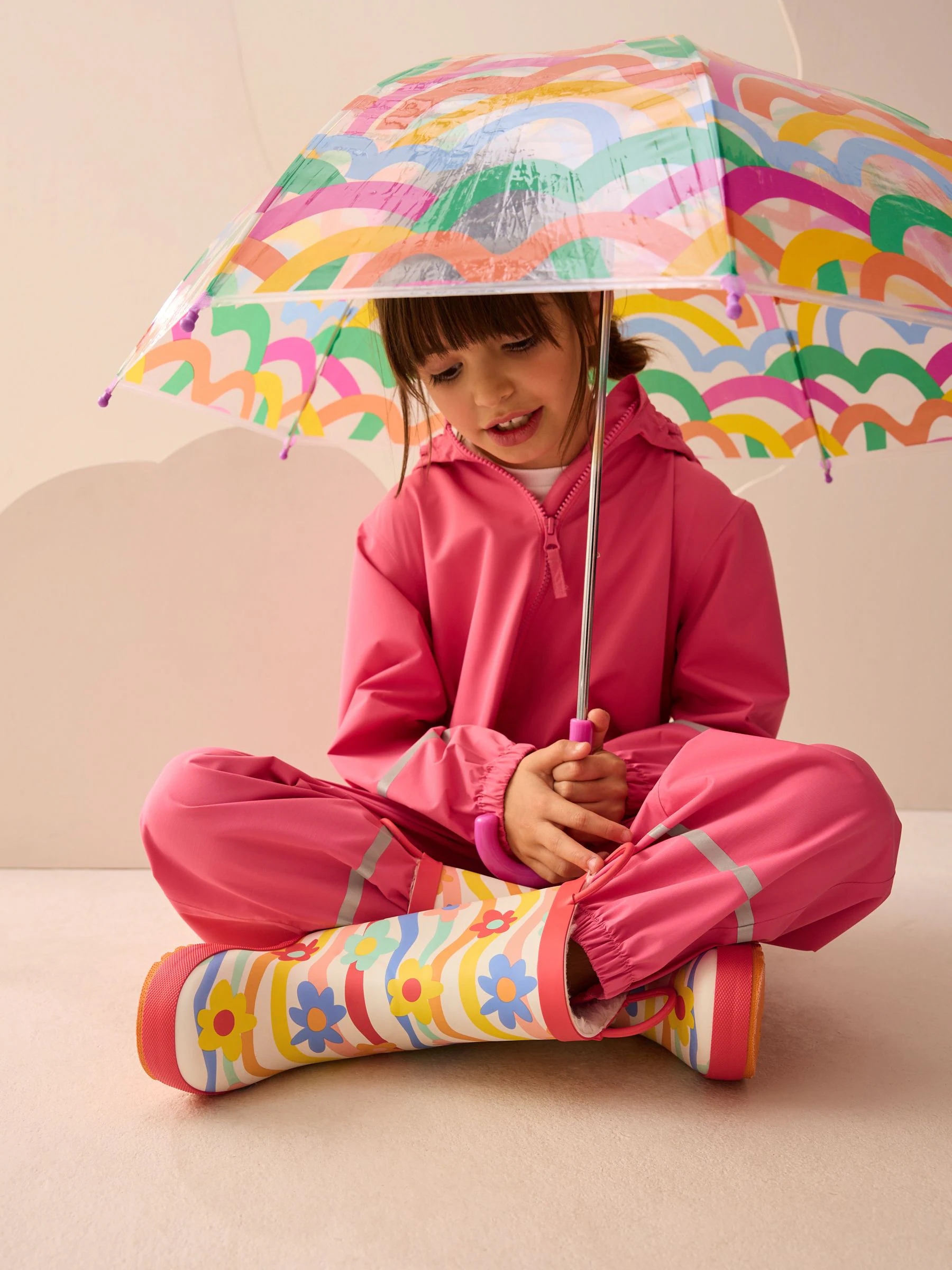 Regenboogprint - Laarzen met handgreep