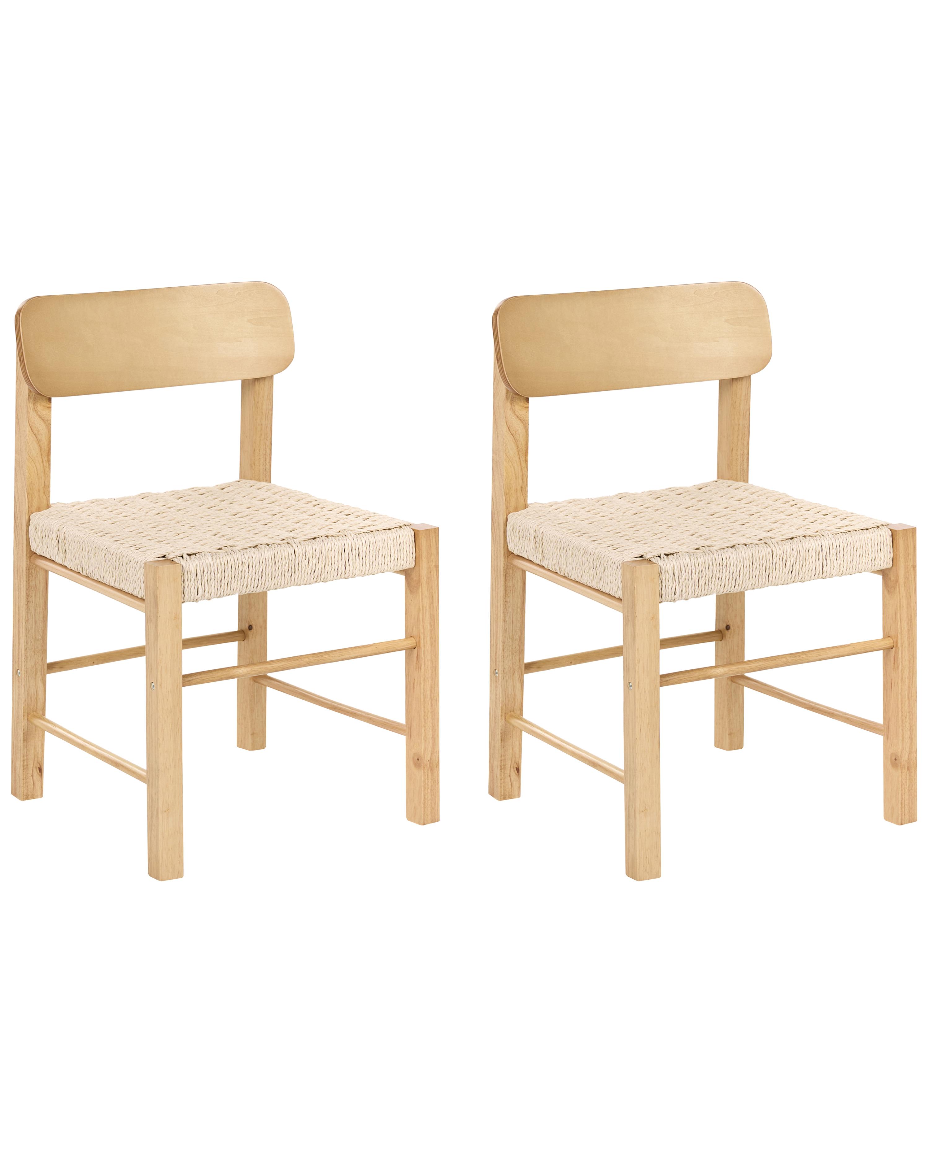 Set van 2 eetkamerstoelen ALLOS Hout Lichtbruin