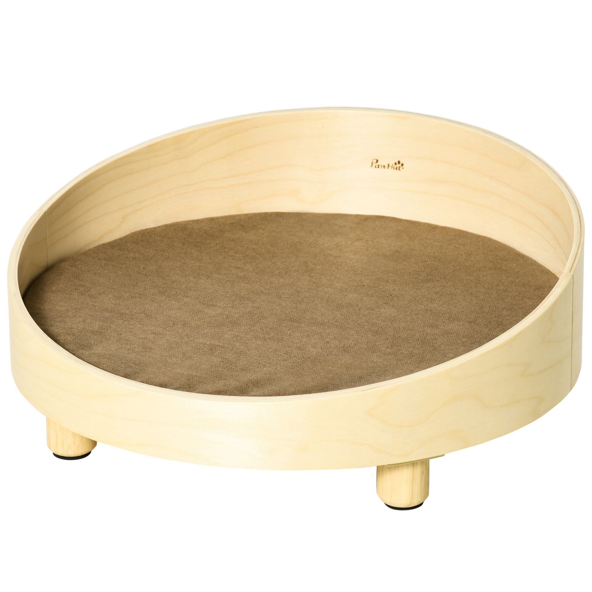 PawHut Hundebett mit Kissen natur 59L x 59B x 23,5H cm
