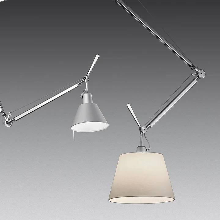 Artemide - Tolomeo Decentrata Suspensione Pendelleuchte, Aluminium / Pergamentschirm Ø 36 cm