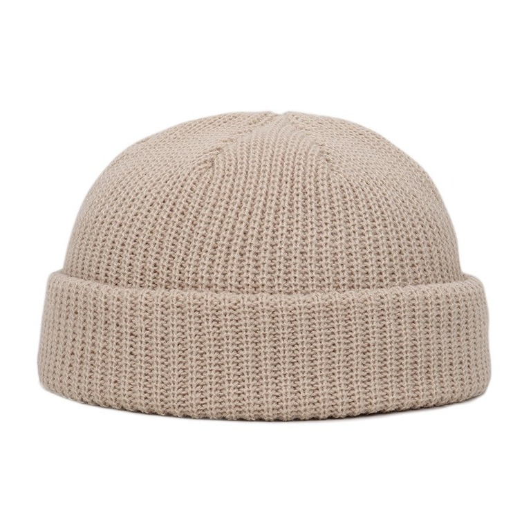Unisex Hipster Strickmütze Beanie Winter Mütze (One Size) - Beige