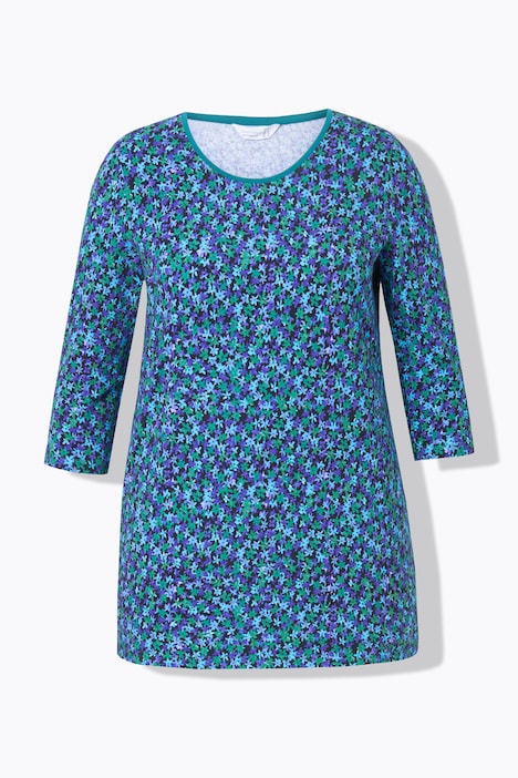 T-Shirt, Classic Fit, Blümchenmuster