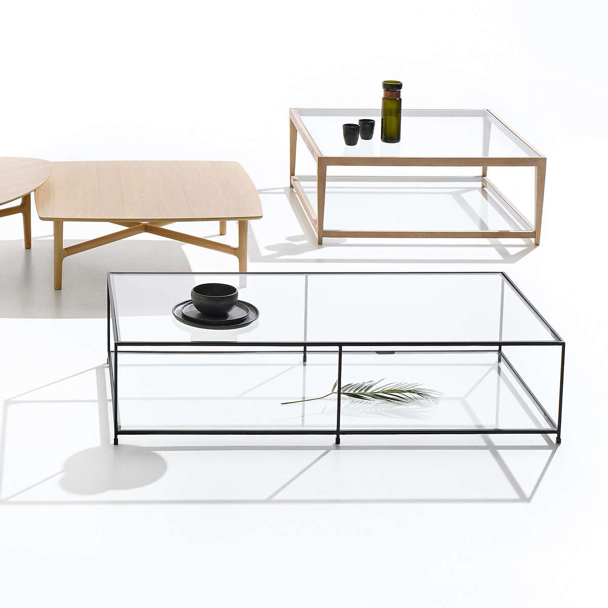 AM.PM<br>Mesa de centro quadrada em vidro temperado, Sybil