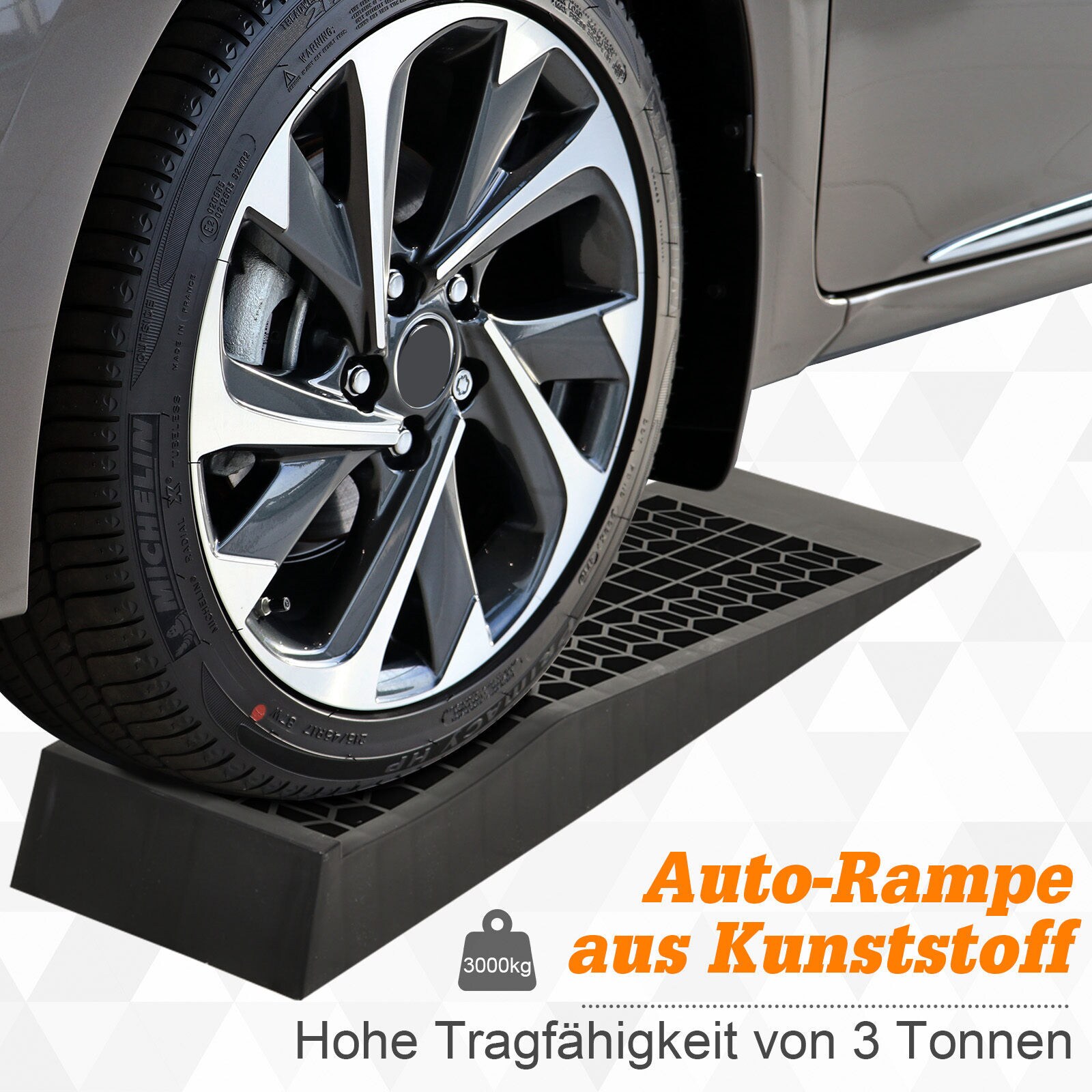 HOMCOM Auffahrrampe rutschfest schwarz 70 x 20 x 8 cm (LxBxH)