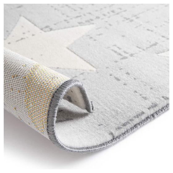 Tapis chambre d'enfant - star vintage - gris clair - 80 x 150 cm