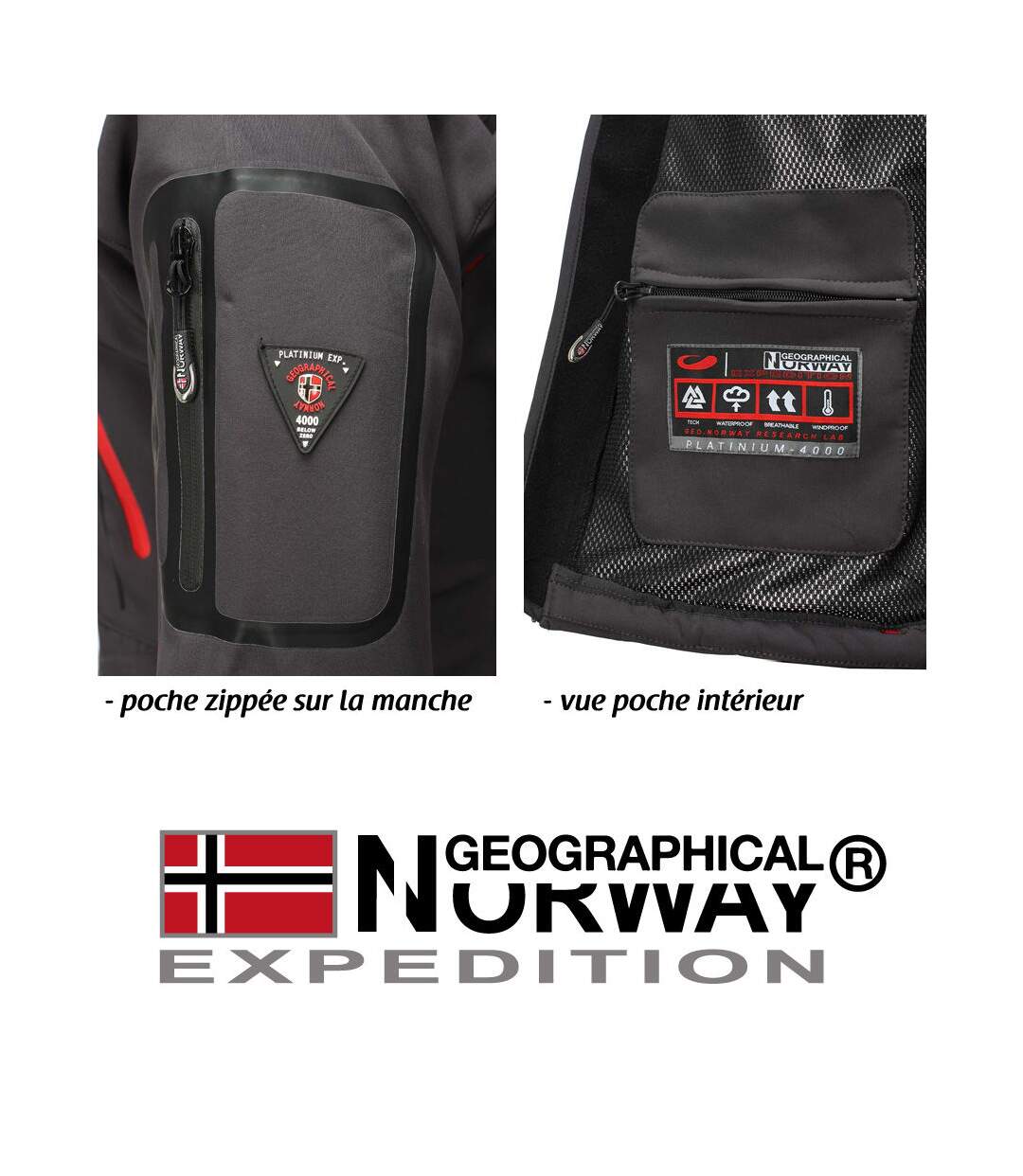 Veste softshell Geographical Norway Veste Techno gris foncé