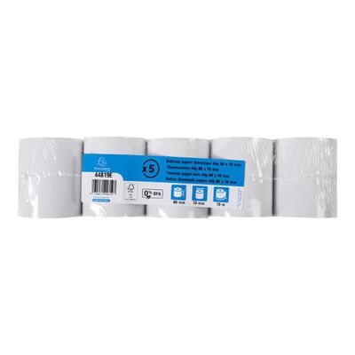 Exacompta - 5 Bobines thermiques - rouleaux caisses - 80 x 70 x 12 mm - sans Bisphénol A