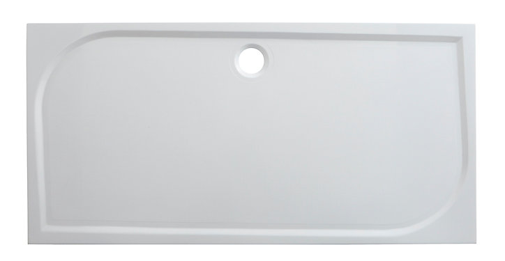 Receveur de douche à poser 90 x 160 cm, résine, blanc, GoodHome Limski