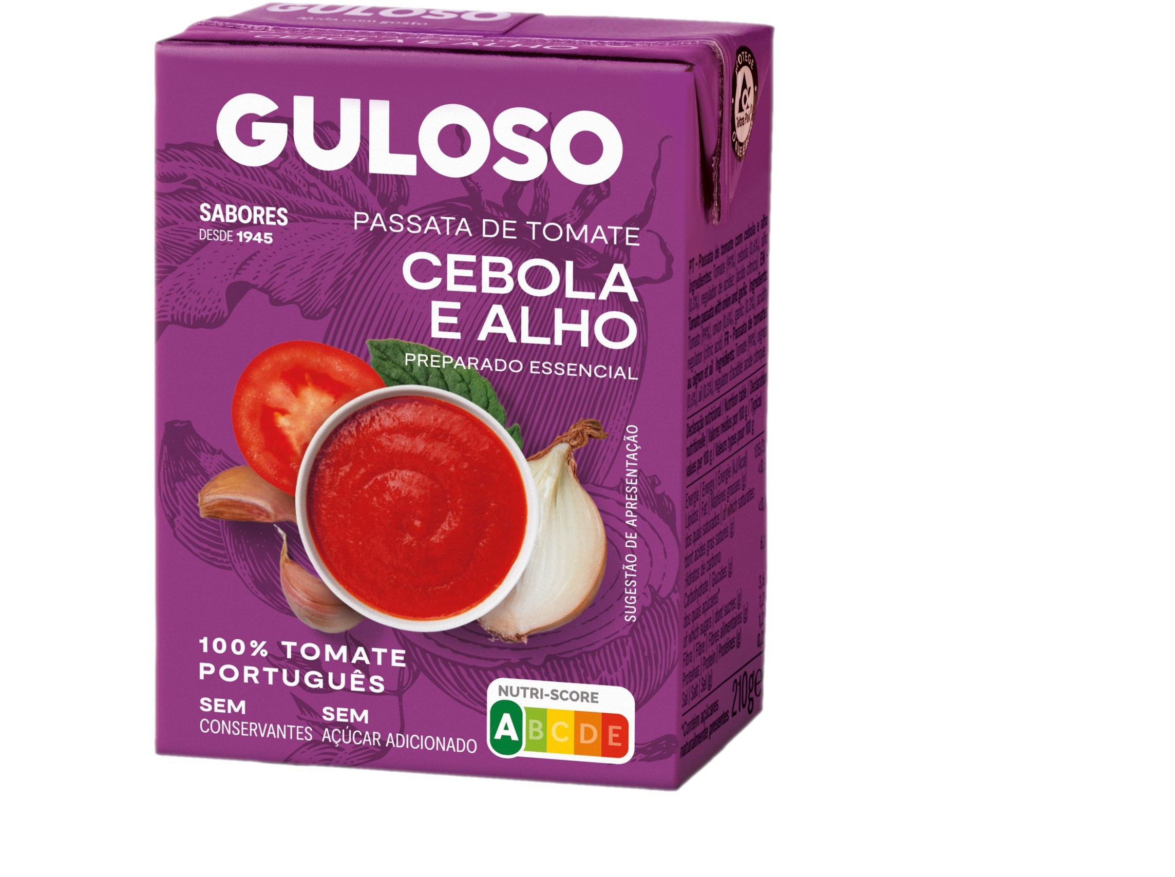 MOLHO PASSATA TOMATE GULOSO CEBOLA E ALHO 210G