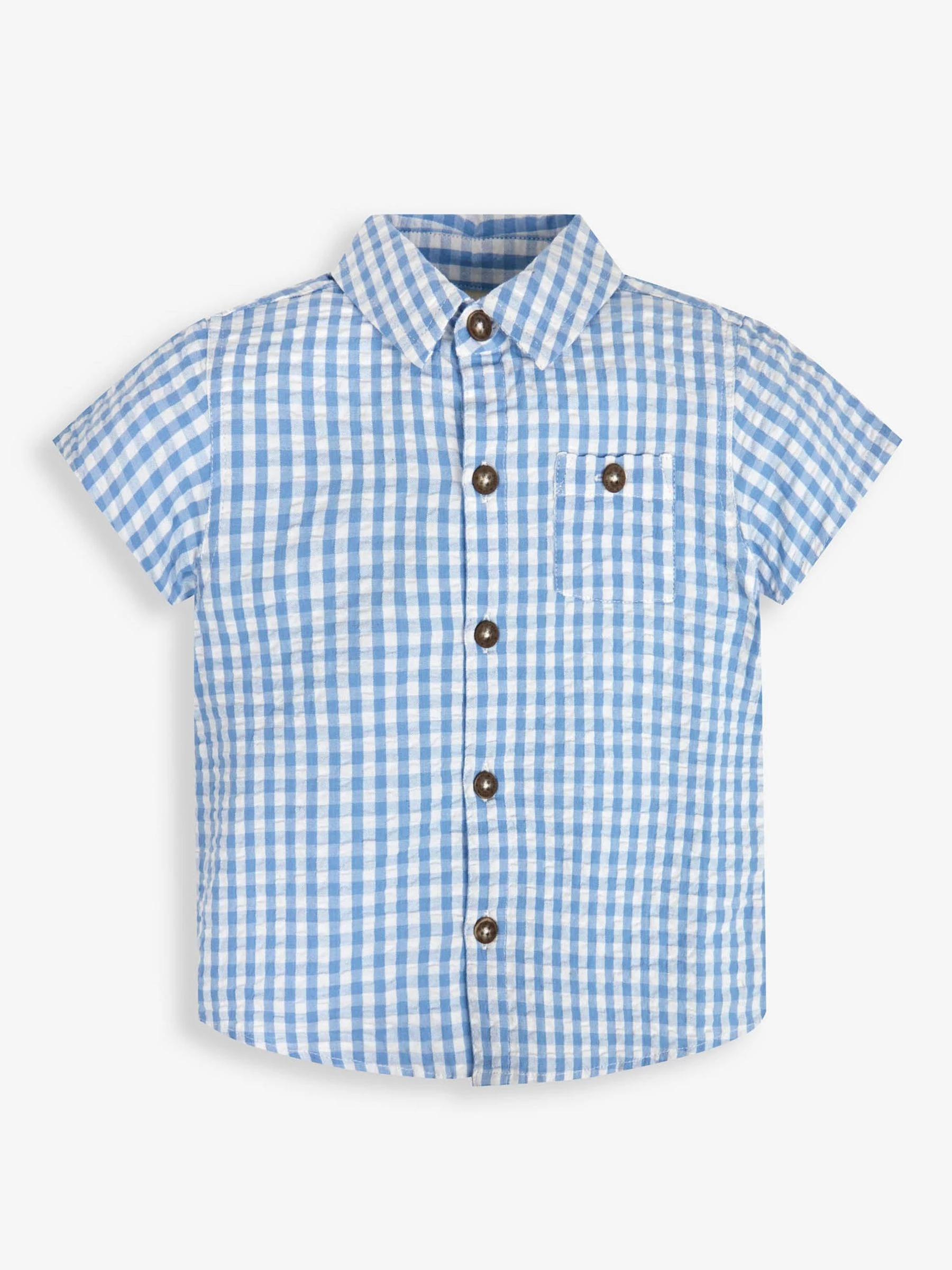 JoJo Maman Bébé - Overhemd met gingham-ruit en korte mouwen