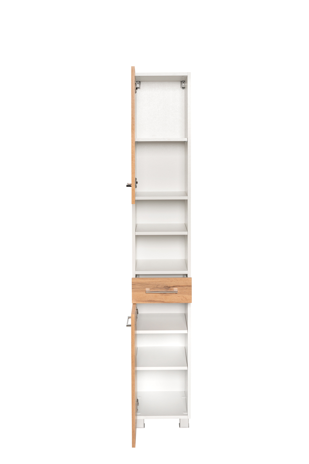 Seitenschrank PARIS - Wotaneiche- weiß - 185 cm hoch