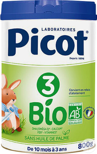 Picot Lait De Croissance Bio 3ème Âge Pot 800g
