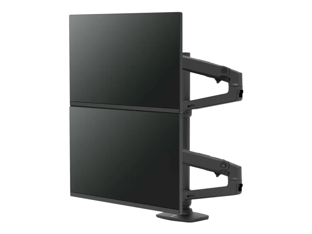 Ergotron LX - Monteringssæt (dobbelt stablearm, høj pæl) - for 2 LCD displays - mat sort - skærmstørrelse: op til 40