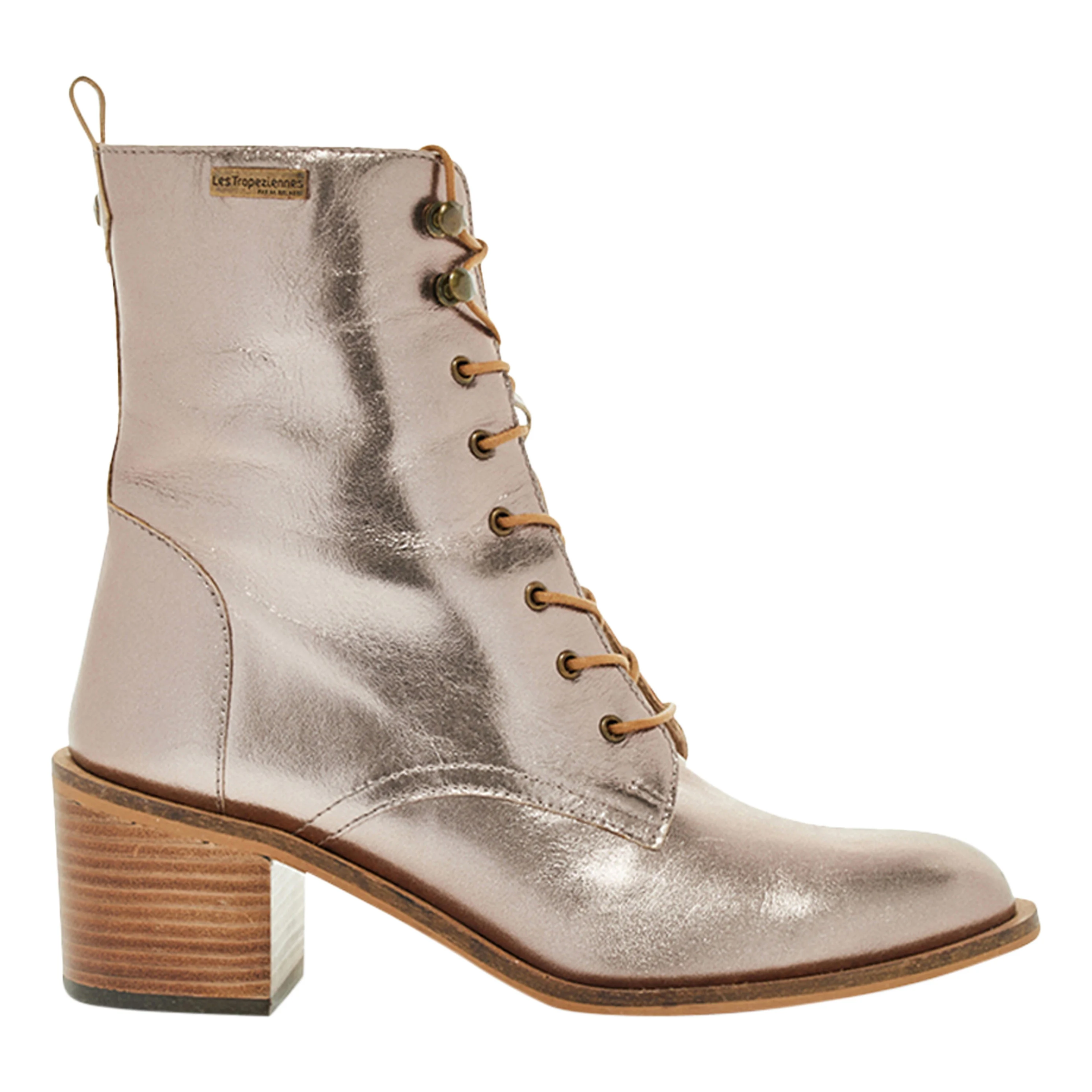 Bottines à talons en cuir Lapera | Doré
