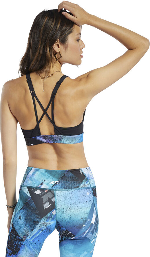 Reebok Hero Medium-Impact Strappy Sports BH Blå