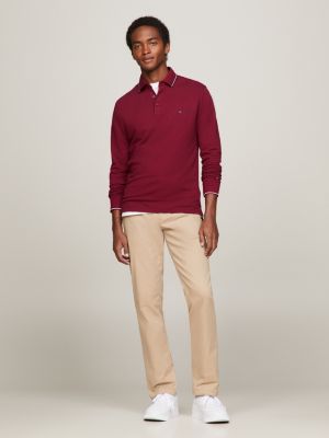 Polo Slim de Manga Comprida com Detalhe Exclusivo