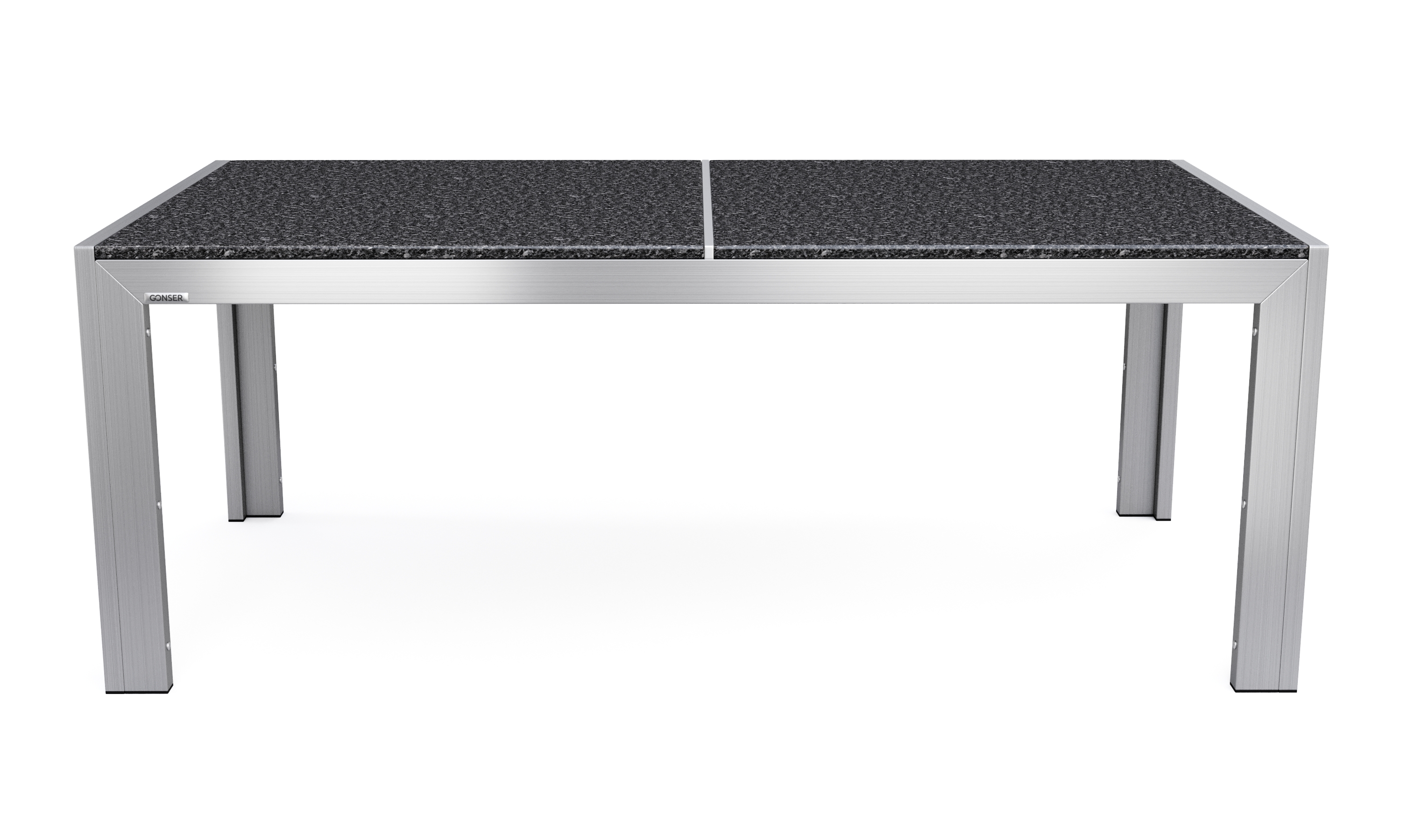 Granittisch Edelstahl 180 x 95 x 75 cm